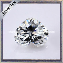 Súper blanco corazón forma Moissanite diamante piedra suelta